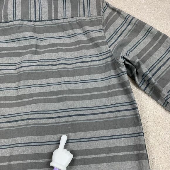 Tentree Linen Blend Hooded Long Sleeve Button Front Shirt Mens XL - Picture 9 of 16